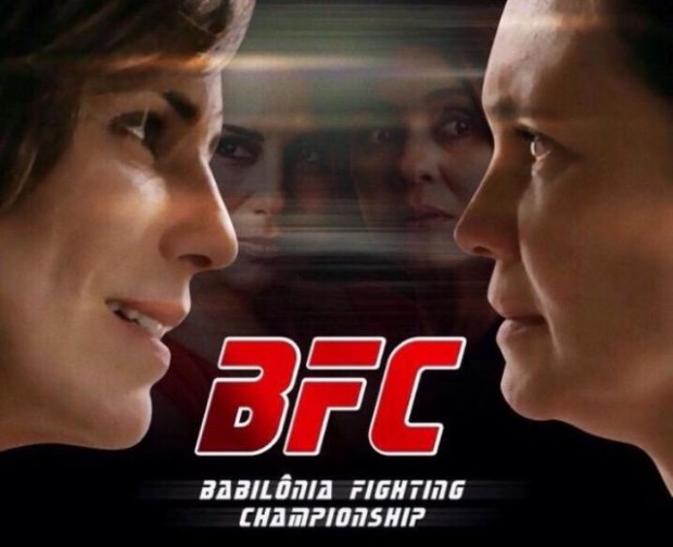 VIROU VIRAL a disputa entre Beatriz e Inês em "Babilônia" (Globo) ganhou ares de luta de UFC, como neste cartaz tuitado por diretora e elenco da novela (Reprodução Twitter)